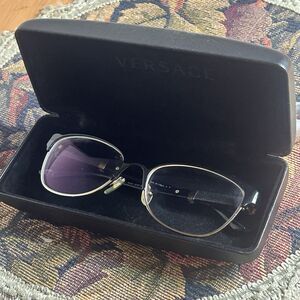 Versace 1233-Q Cat Eye Eyeglasses Gold Medusa Logo 53-17-140 Italy